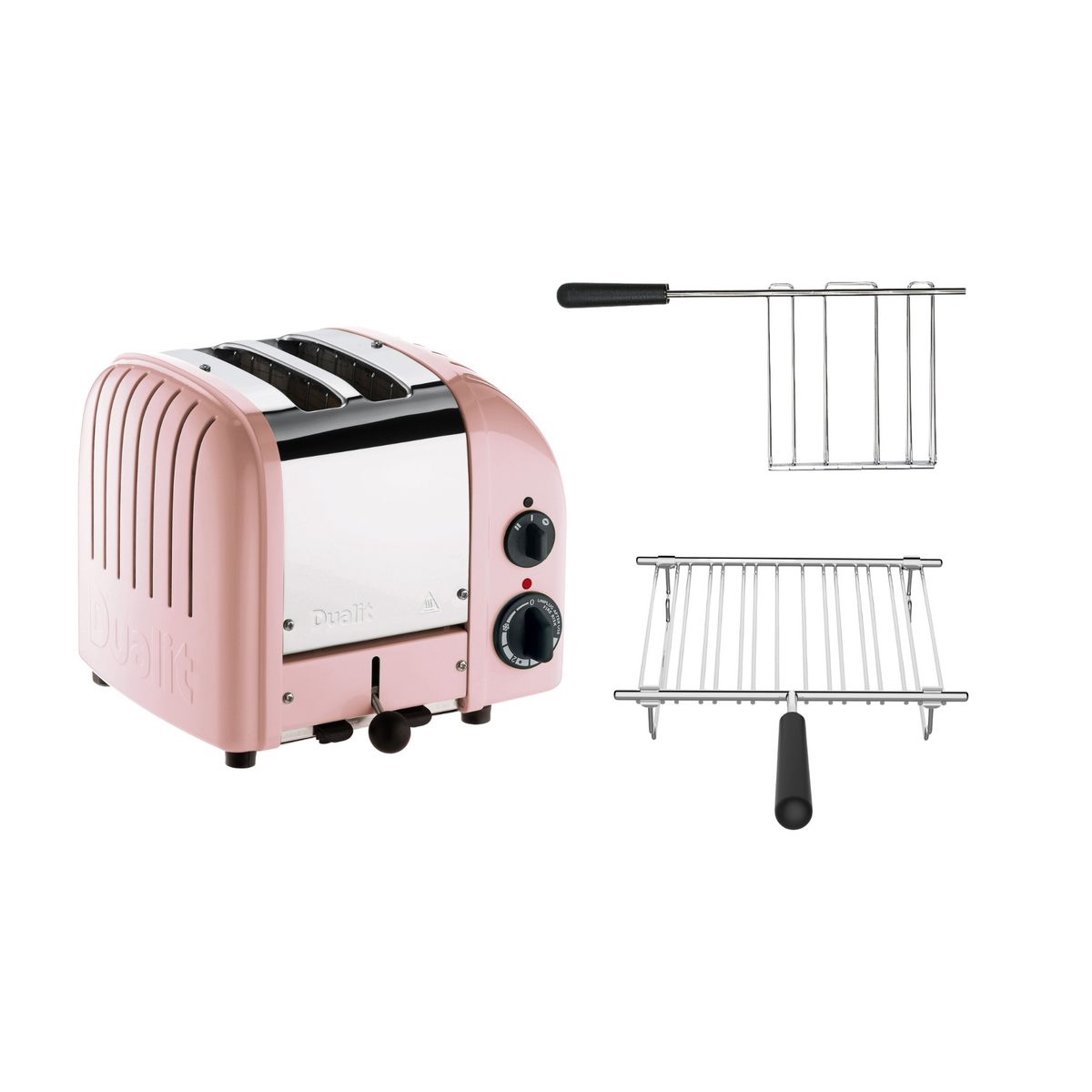 Dualit Toaster Paket 2, 2er Toaster mit Sandwichzange und Brötchenaufsatz