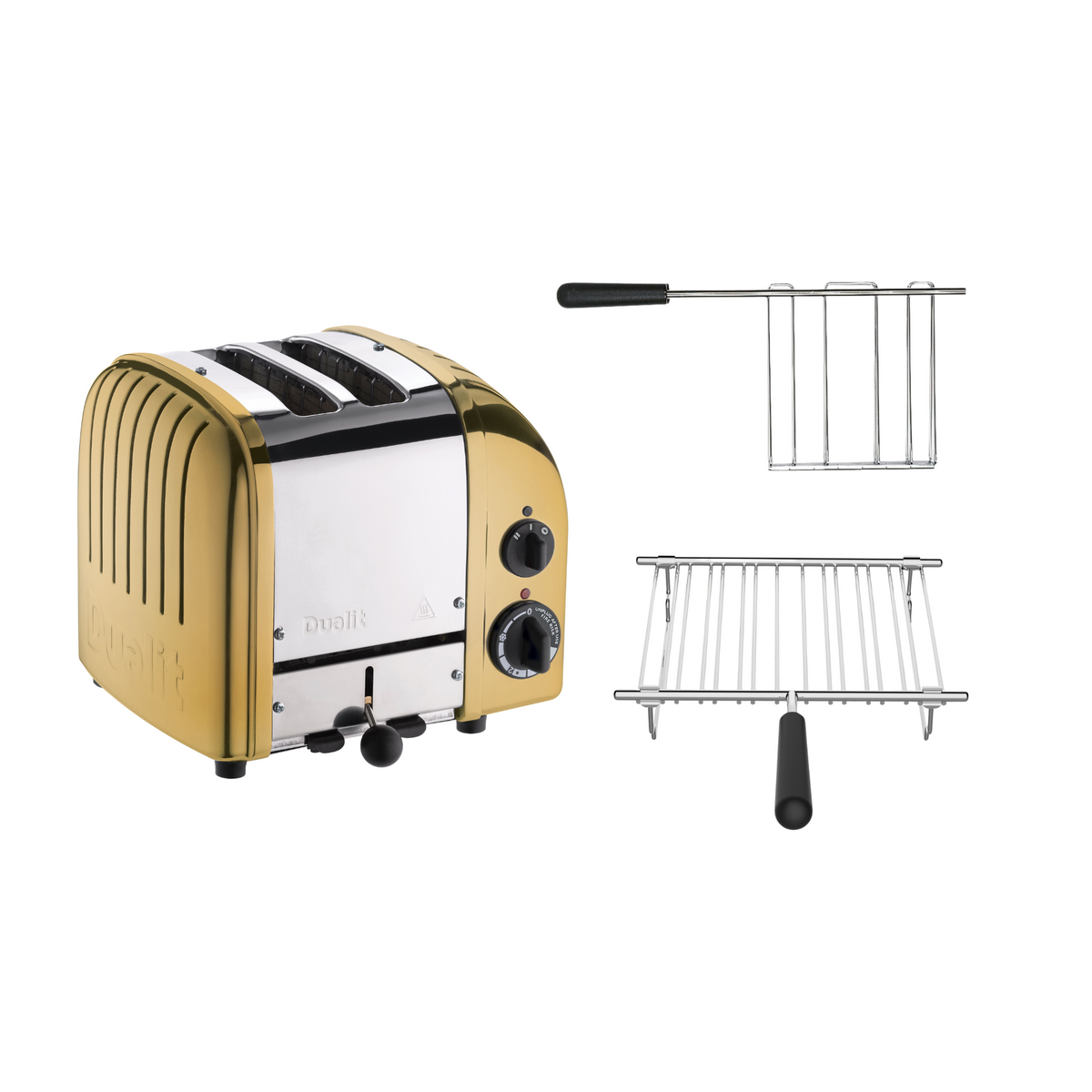 Dualit Toaster Paket 2, 2er Toaster mit Sandwichzange und Brötchenaufsatz