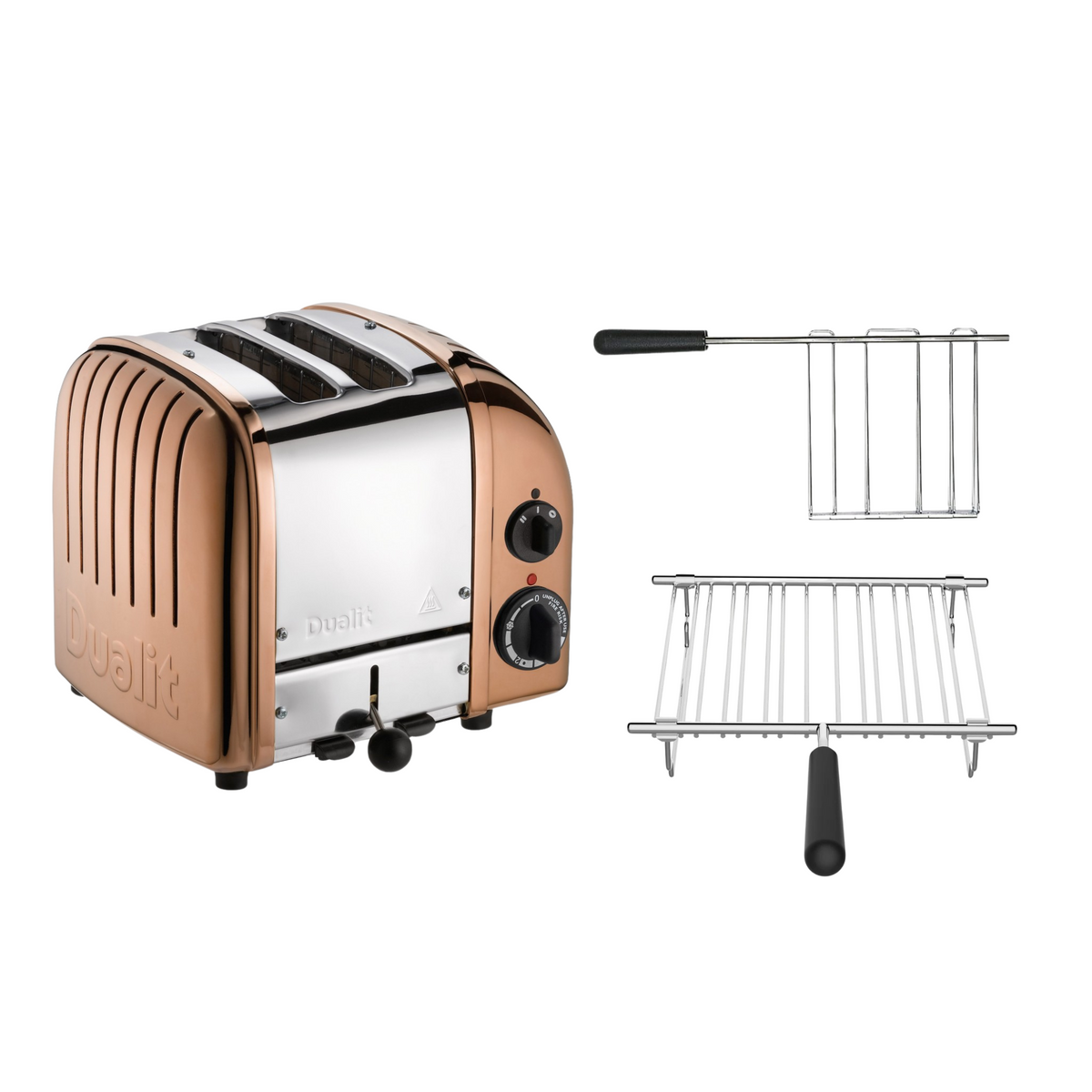 Dualit Toaster Paket 2, 2er Toaster mit Sandwichzange und Brötchenaufsatz