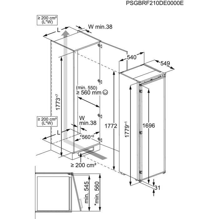 Einbau-Gefrierschrank, EEK D, 178 cm hoch, NGS178D27S