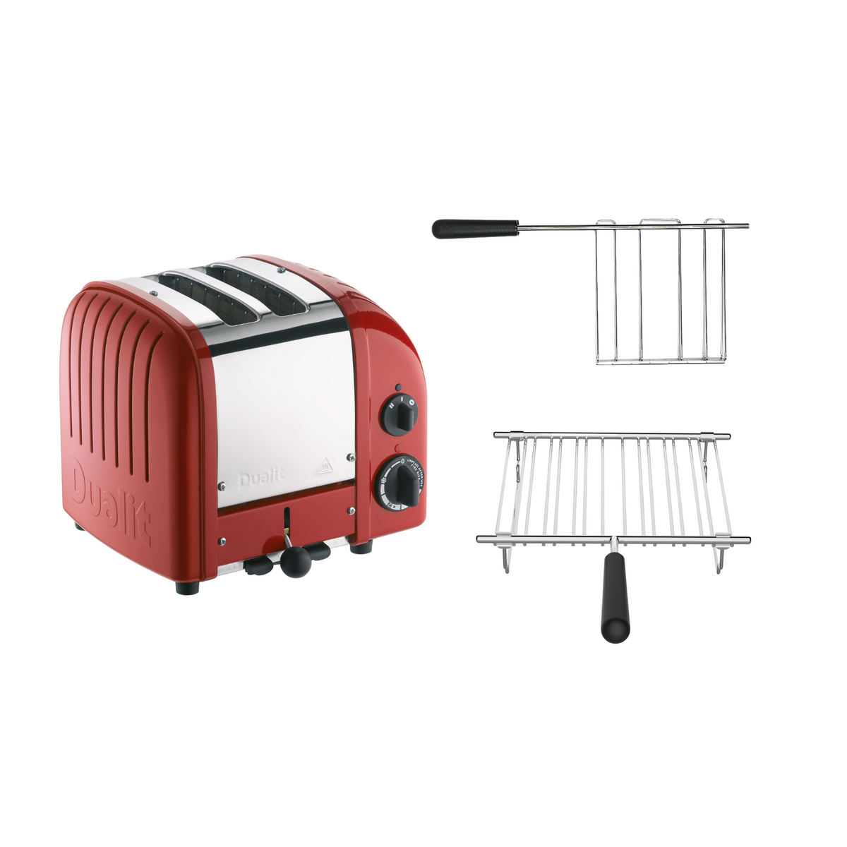 Dualit Toaster Paket 2, 2er Toaster mit Sandwichzange und Brötchenaufsatz