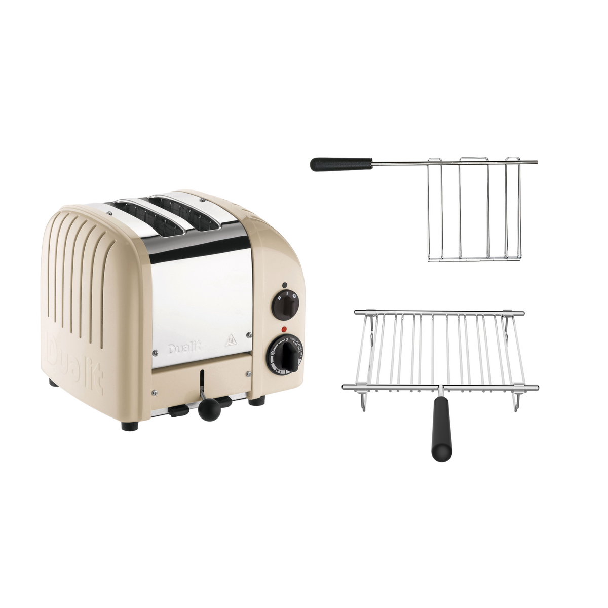 Dualit Toaster Paket 2, 2er Toaster mit Sandwichzange und Brötchenaufsatz