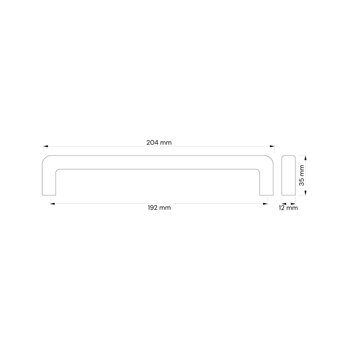 4er Set Stangengriff mit 192 mm Bohrabstand