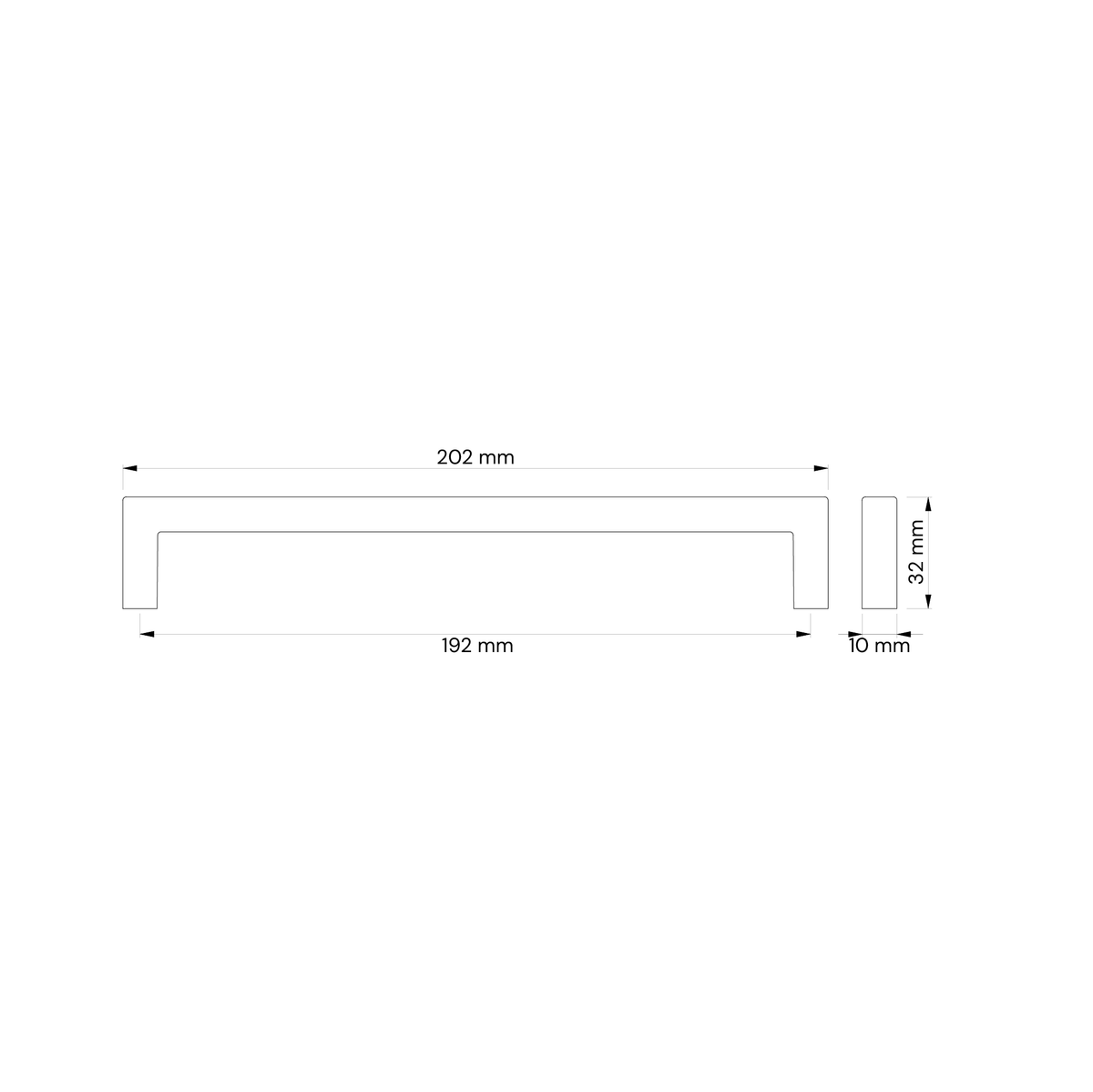 4er Set Stangengriff mit 192 mm Bohrabstand